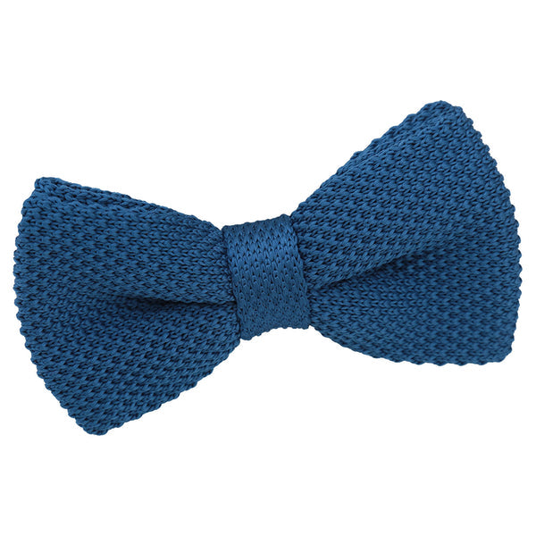 Plain Knitted Pre-Tied Bow Tie - Tangerine