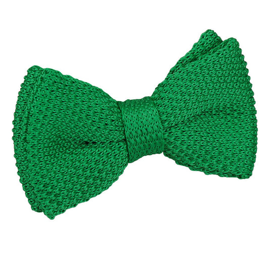 Plain Knitted Pre-Tied Bow Tie - Boys - Forest Green
