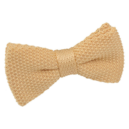 Plain Knitted Pre-Tied Bow Tie - Boys - Lemon Yellow
