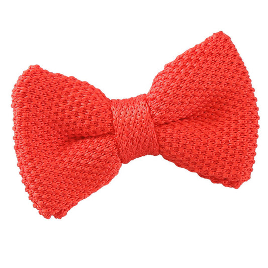 Plain Knitted Pre-Tied Bow Tie - Boys - Red