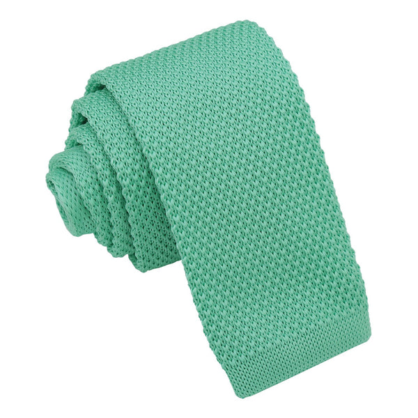 Plain Knitted Tie - Boys - Aquamarine Green