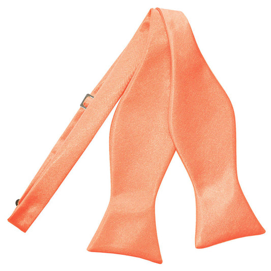 Plain Satin Self-Tie Bow Tie - Coral