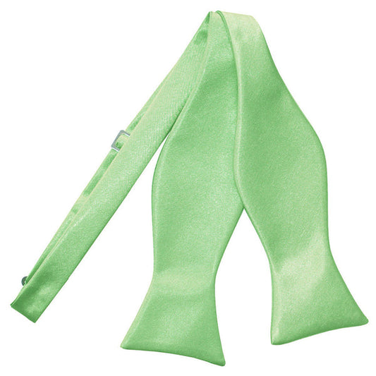 Plain Satin Self-Tie Bow Tie - Lime Green