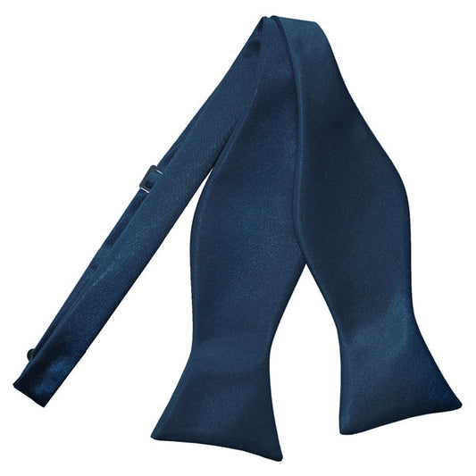 Plain Satin Self-Tie Bow Tie - Navy Blue