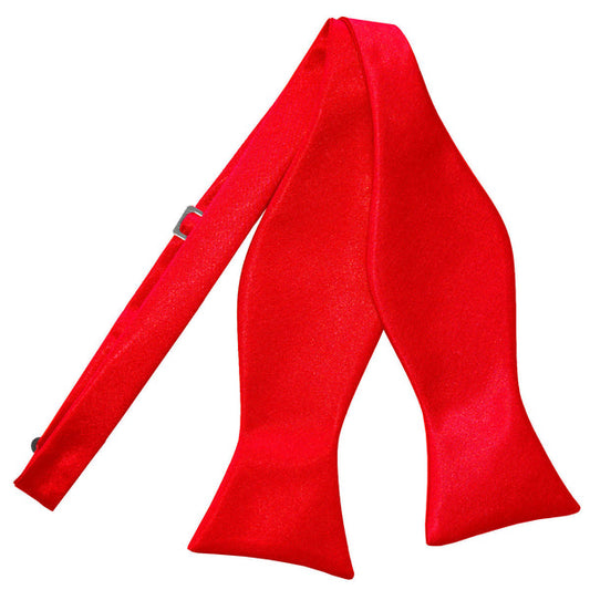 Plain Satin Self-Tie Bow Tie - Red