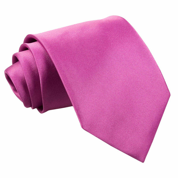 Plain Satin Extra Long Tie - Plum