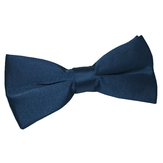 Plain Satin Pre-Tied Bow Tie - Navy Blue