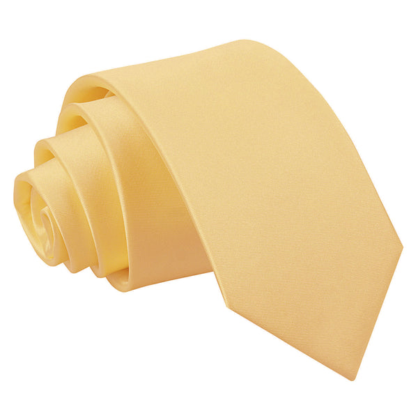 Plain Satin Classic Tie - Pale Yellow
