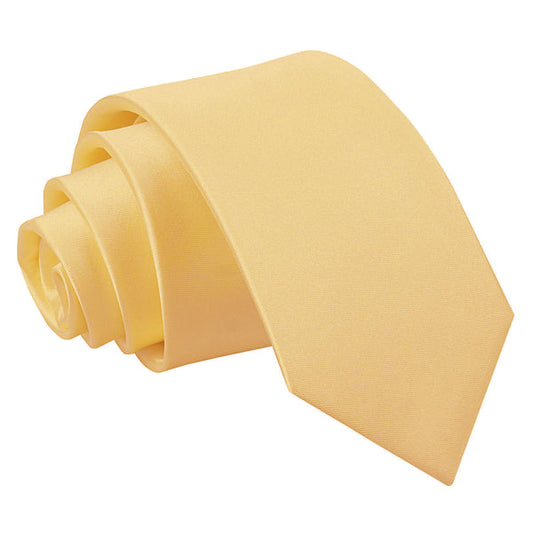 Plain Satin Classic Tie - Pale Yellow