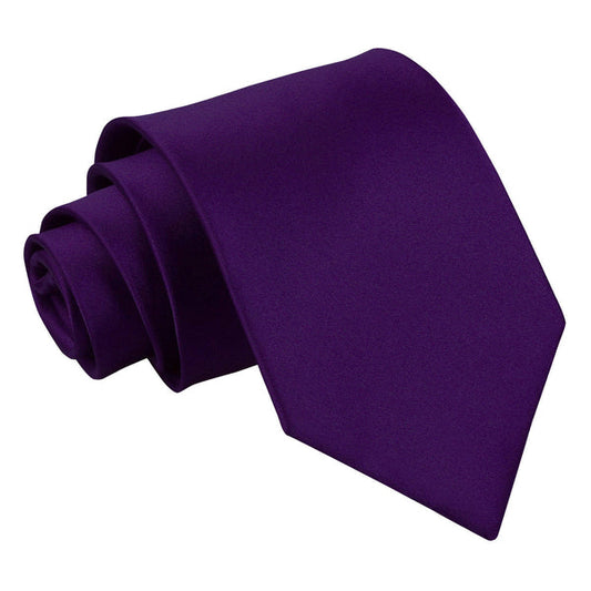 Plain Satin Classic Tie - Purple
