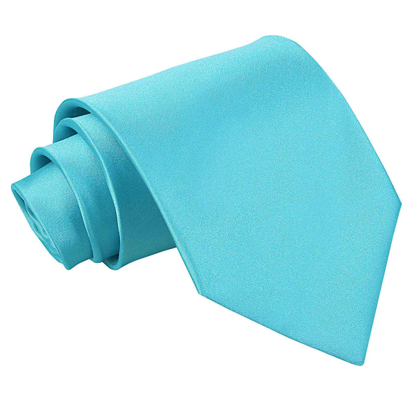 Plain Satin Classic Tie - Silver