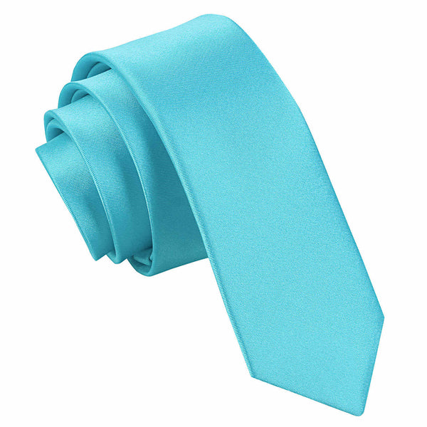 Plain Satin Skinny Tie - Emerald Green