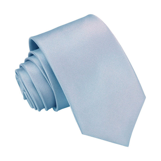 Plain Satin Classic Tie - Boys - Dusty Blue
