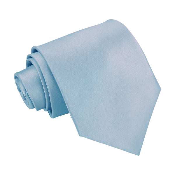 Plain Satin Classic Tie - Silver