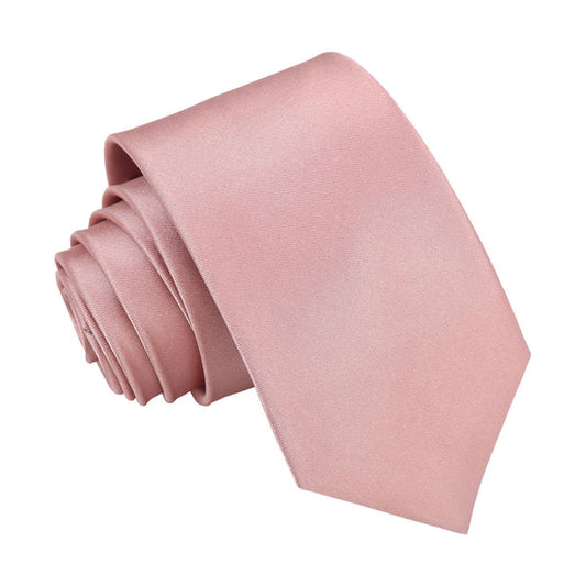 Plain Satin Classic Tie - Boys - Dusty Pink