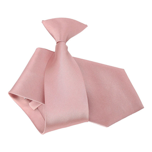 Plain Satin Clip-On Tie - Dusty Pink
