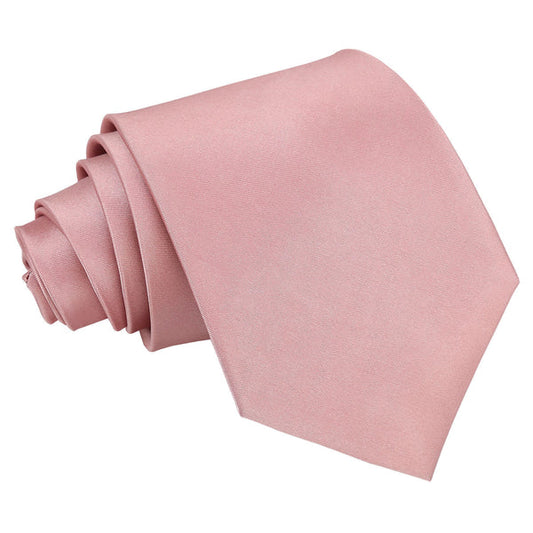 Plain Satin Extra Long Tie - Dusty Pink