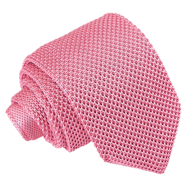 Plain Knitted Slim Tie - Cadbury Purple