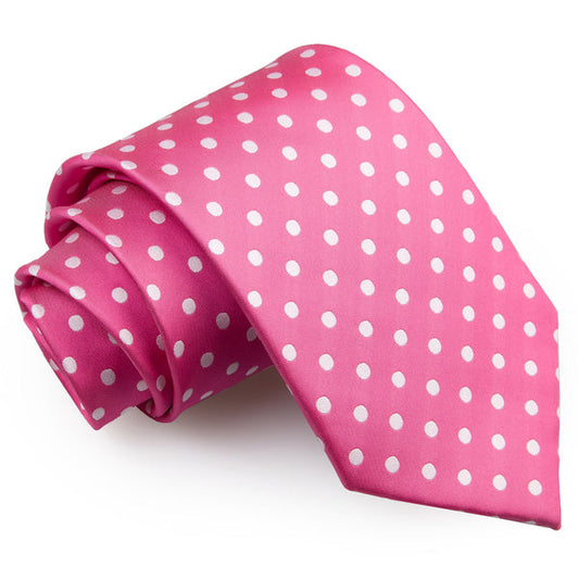 Polka Dot Classic Tie - Hot Pink
