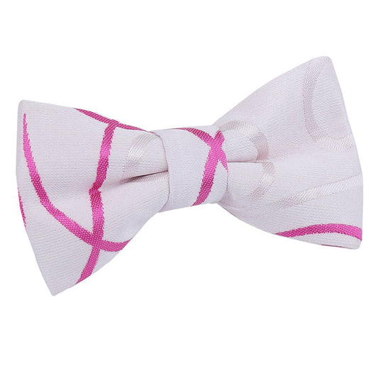 Scroll Pre-Tied Bow Tie - Boys - Ivory and Hot Pink