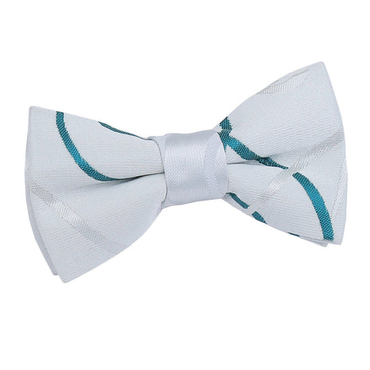 Scroll Pre-Tied Bow Tie - Boys - Silver and Teal