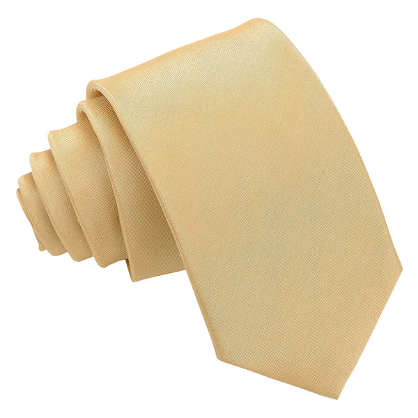 Plain Shantung Slim Tie - Bronze