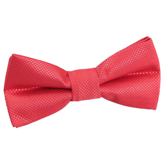 Solid Check Pre-Tied Bow Tie - Boys - Red