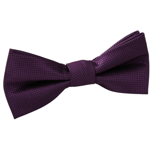 Solid Check Pre-Tied Bow Tie - Boys - Cadbury Purple