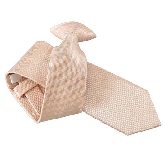 Solid Check Clip On Slim Tie - Champagne
