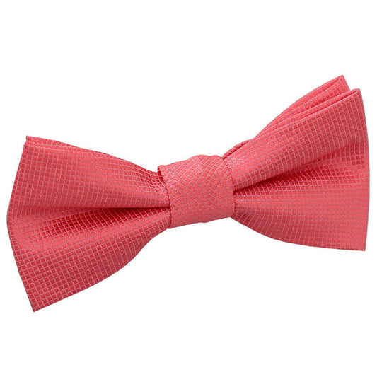 Solid Check Pre-Tied Bow Tie - Boys - Coral