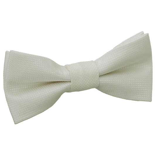 Solid Check Pre-Tied Bow Tie - Boys - Ivory