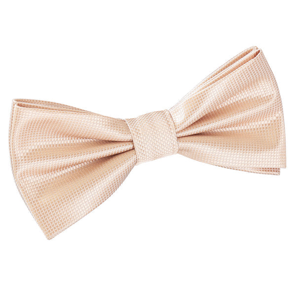 Solid Check Pre-Tied Bow Tie - Black
