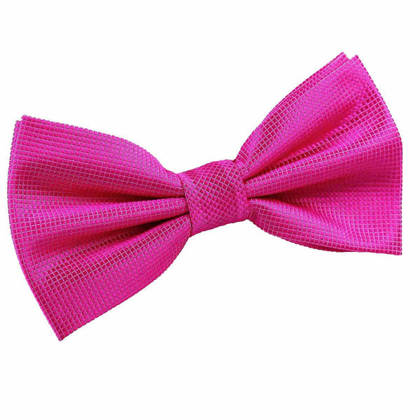 Solid Check Pre-Tied Bow Tie - Black
