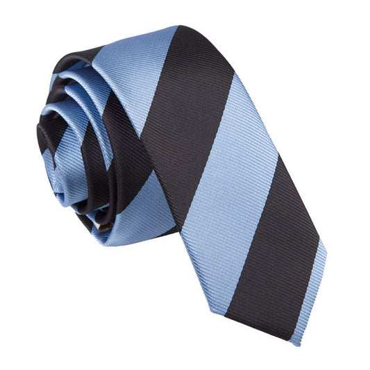 Striped Skinny Tie - Hot Pink and Black