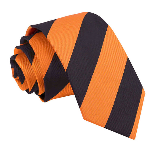 Striped Slim Tie - Orange and Black