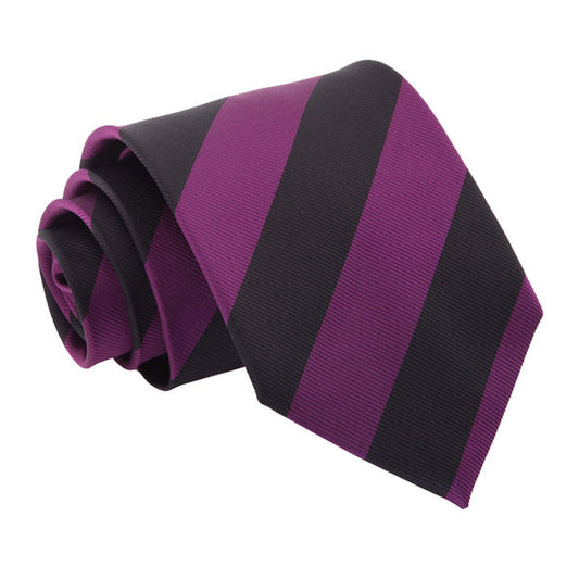 Striped Classic Tie - Purple and Black
