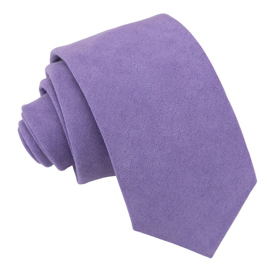 Suede Slim Tie - Dusty Lavender