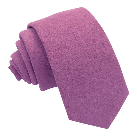 Suede Slim Tie - Dusty Rose