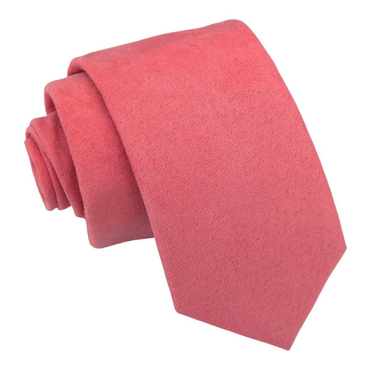 Suede Slim Tie - French Rose