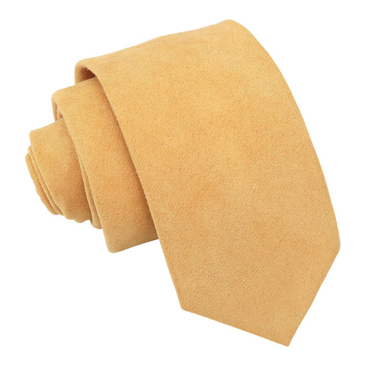 Suede Slim Tie - Honey