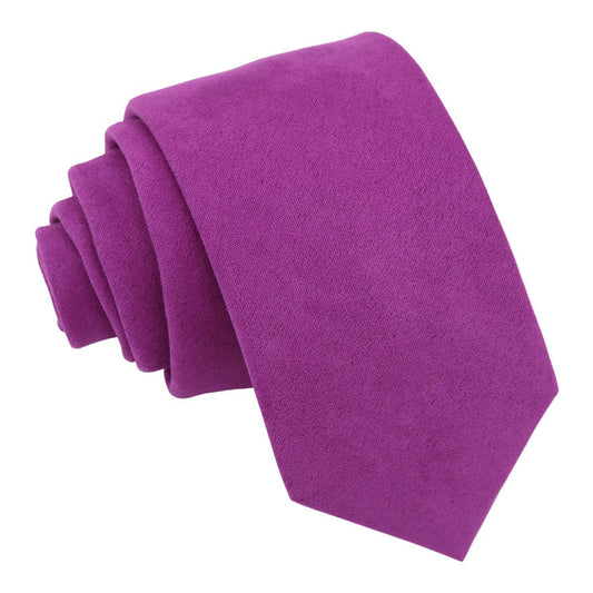 Suede Slim Tie - Orchid