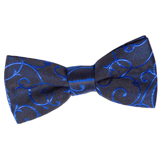 Swirl Pre-Tied Bow Tie - Boys - Black and Blue