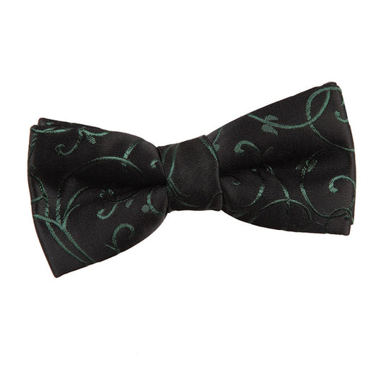 Swirl Pre-Tied Bow Tie - Boys - Black and Green