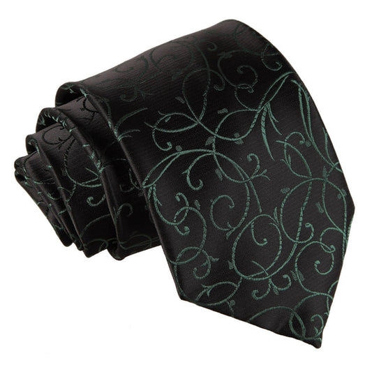 Swirl Classic Tie - Black and Green