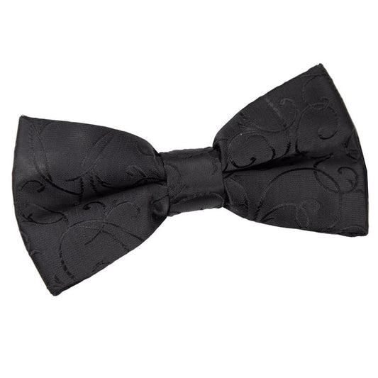 Swirl Pre-Tied Bow Tie - Black