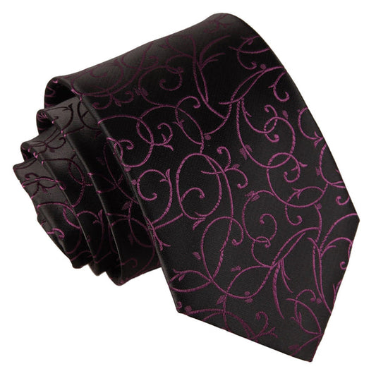 Swirl Classic Tie - Black and Purple