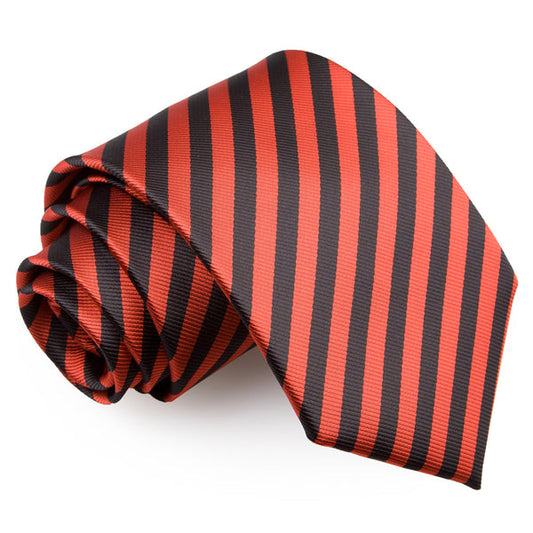 Thin Stripe Classic Tie - Black and Red
